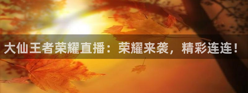 熊猫体育在线：大仙王者荣耀直播：荣耀来袭，精彩连连！